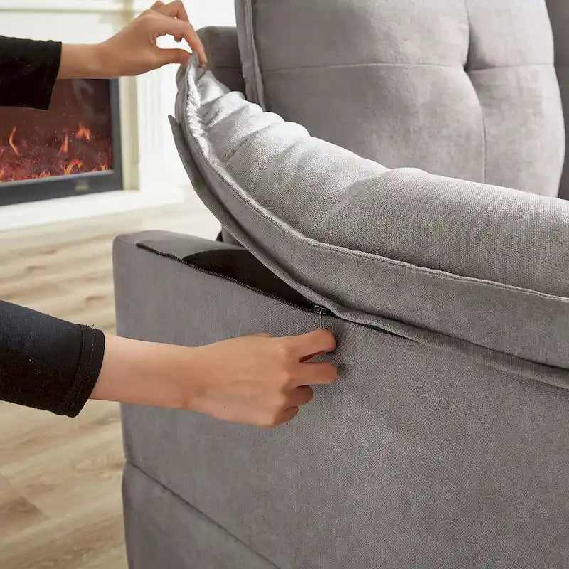 Canapé d'angle en forme de L de 210 cm avec sièges nuage pour salon