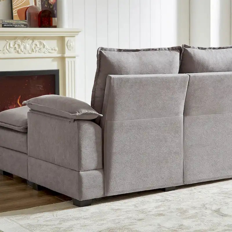 Canapé d'angle en forme de L de 210 cm avec sièges nuage pour salon