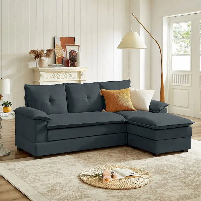 Canapé d'angle en forme de L de 210 cm avec sièges nuage pour salon