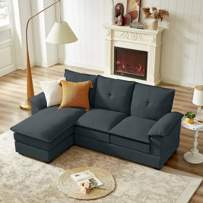 Canapé d'angle en forme de L de 210 cm avec sièges nuage pour salon