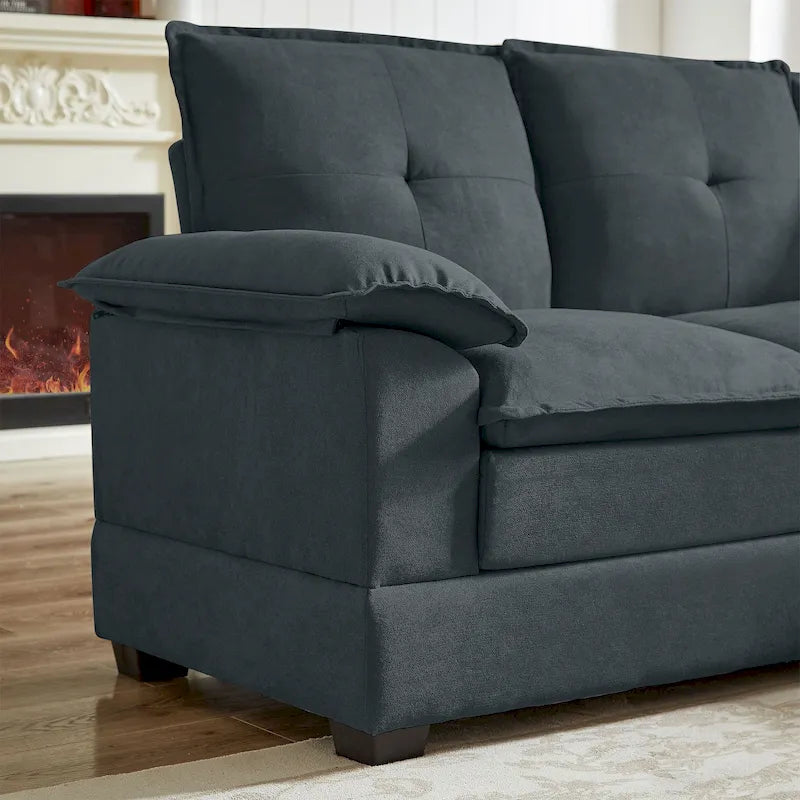 Canapé d'angle en forme de L de 210 cm avec sièges nuage pour salon
