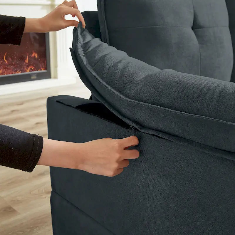 Canapé d'angle en forme de L de 210 cm avec sièges nuage pour salon
