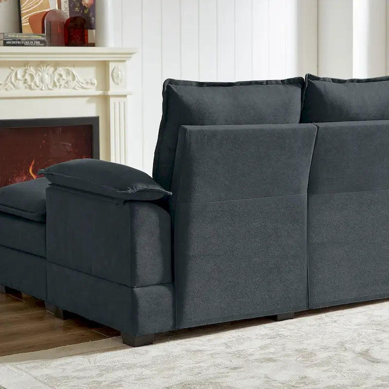 Canapé d'angle en forme de L de 210 cm avec sièges nuage pour salon
