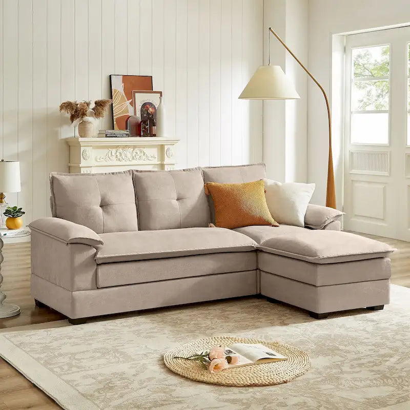 Canapé d'angle en forme de L de 210 cm avec sièges nuage pour salon