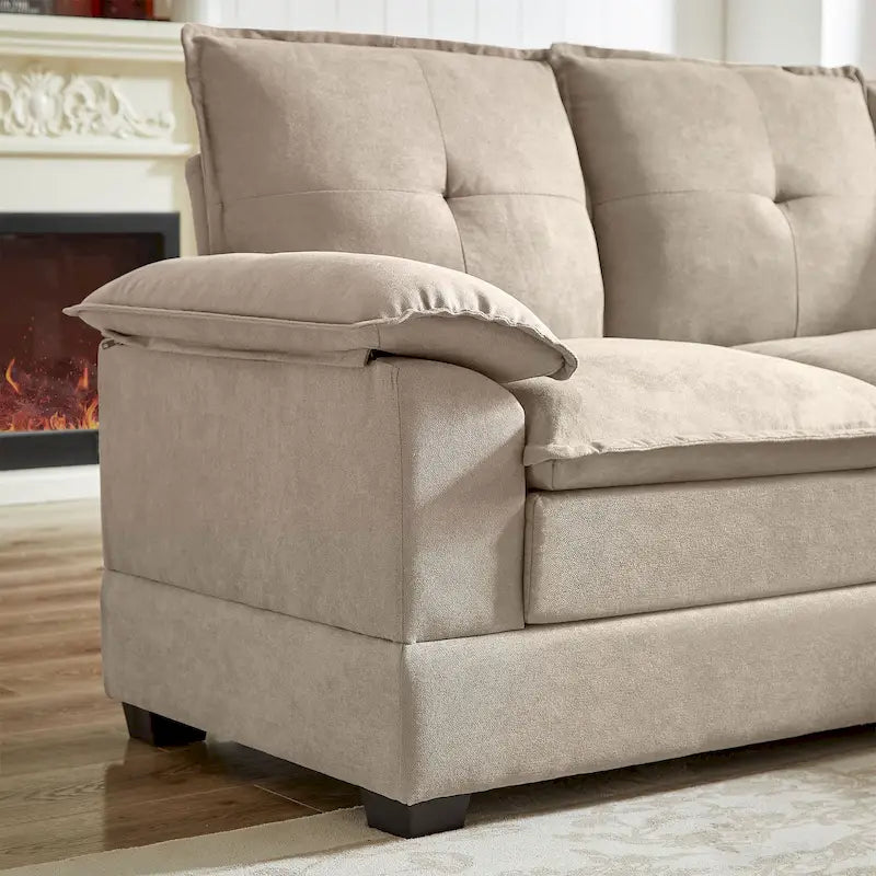 Canapé d'angle en forme de L de 210 cm avec sièges nuage pour salon