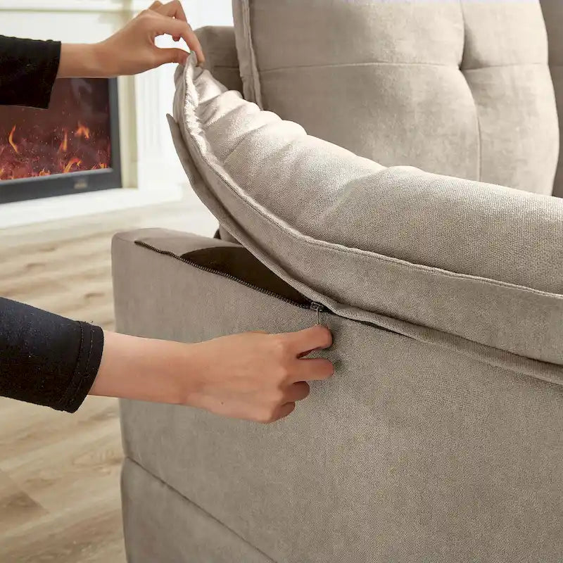 Canapé d'angle en forme de L de 210 cm avec sièges nuage pour salon