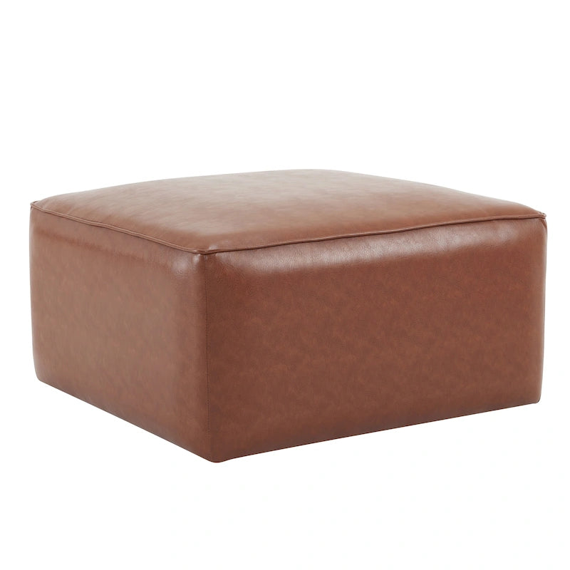Repose-pieds carré souple en similicuir