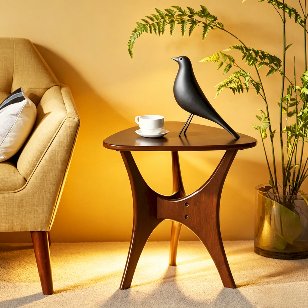 Table d'appoint triangulaire en bois